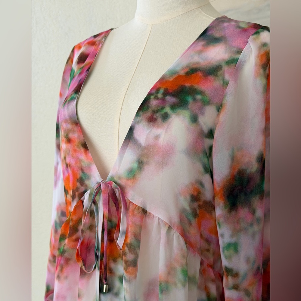 Like Mynded Elegant Floral Watercolor Swim Coverup - Picture 6 of 16